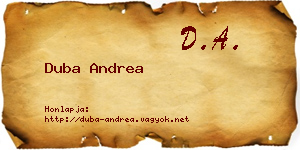 Duba Andrea névjegykártya